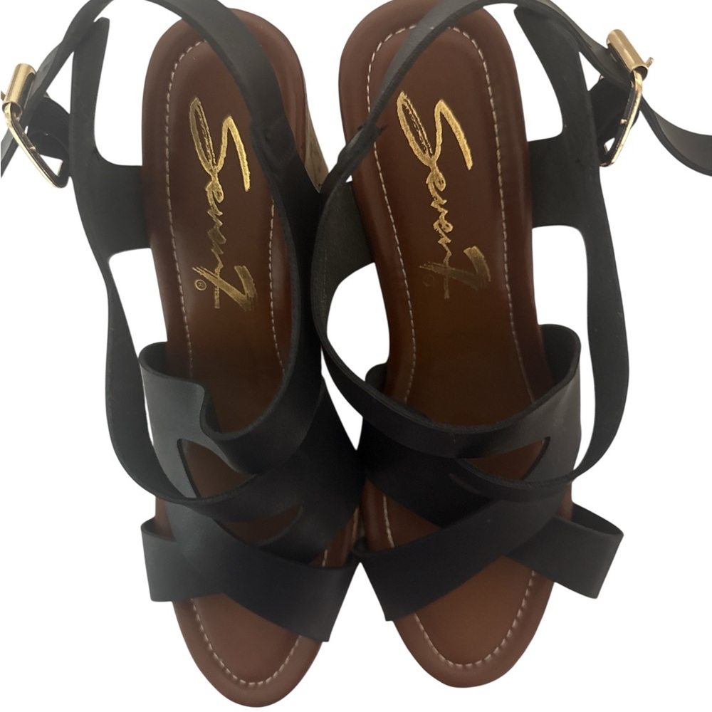 Seven7 Elegant Black Strappy Sandals